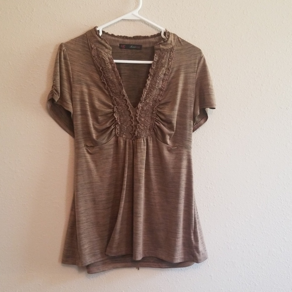 Brown Blouse Top